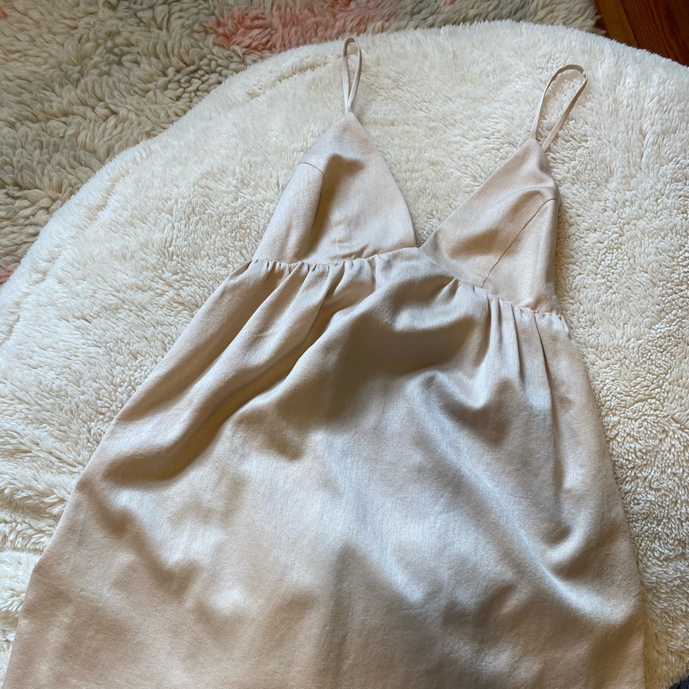 ANTHROPOLOGIE HARLYN GOLD SLIP DRESS